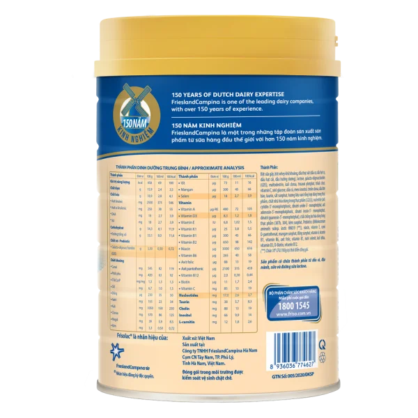 Frisolac Gold 3, 1 - 2 tuổi, 800g (Giao bao bì ngẫu nhiên)