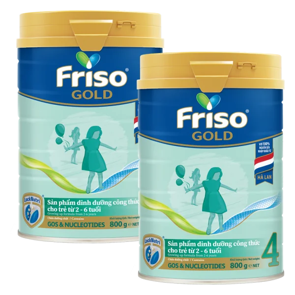 Combo 2 lon Friso Gold 4, 2 - 6 tuổi (800gr)