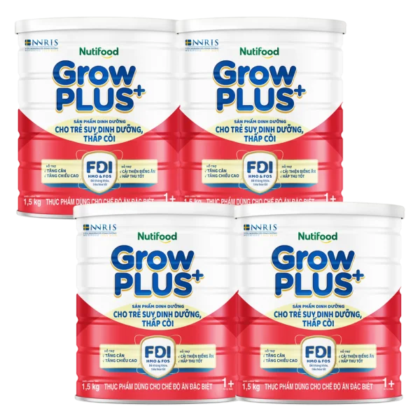 Combo 4 Sữa GrowPlus+ Đỏ 1,5kg (từ 1 tuổi)