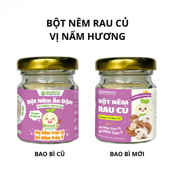 Combo 2 Bột nêm ăn dặm Anpaso vị nấm hương 60g