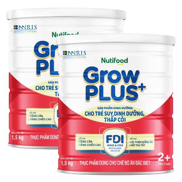 Combo 2 Sữa GrowPLUS+ Đỏ 2+ 1.5kg (Từ 2 tuổi)