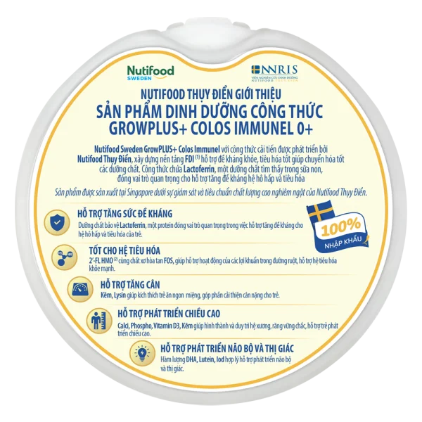 Sữa GrowPLUS+ Colos Immunel 0+, 800g (dưới 1 tuổi) (Giao bao bì ngẫu nhiên)
