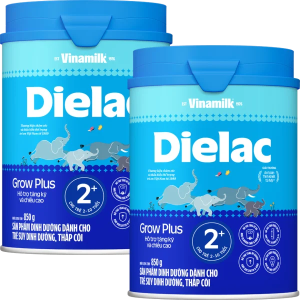 Combo 2 Sữa bột Dielac Grow Plus 2+ 850g (2-10 tuổi)