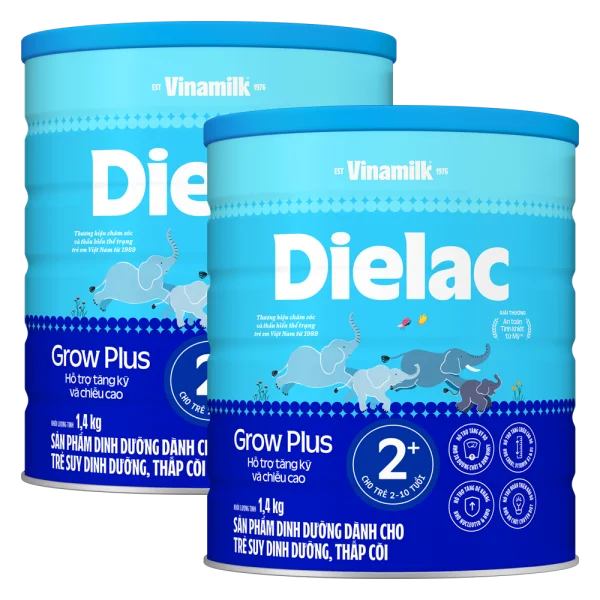 Combo 2 Sữa bột Dielac Grow Plus 2+ HT 1400g