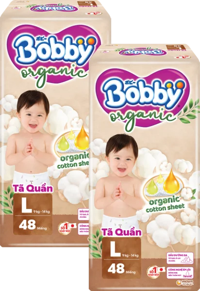Combo 2 Tã quần Bobby Organic L48 Miếng