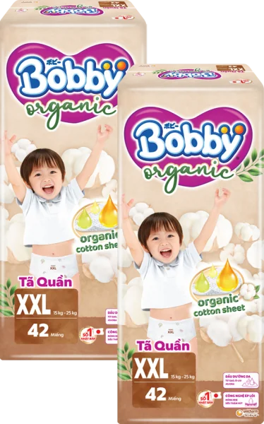 Combo 2 Tã quần Bobby Organic XXL42 Miếng