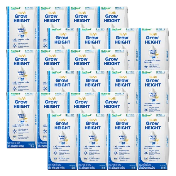 Combo 6 lốc Sữa Bột Pha Sẵn NUVI GROW HEIGHT ít đường 110ML (lốc 4 hộp)