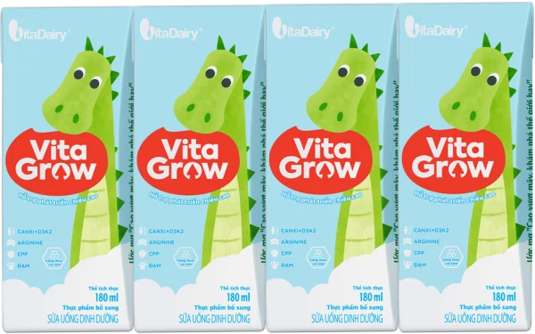 Sữa uống dinh dưỡng Vitagrow 180ml (cải tiến) (lốc 4 hộp)