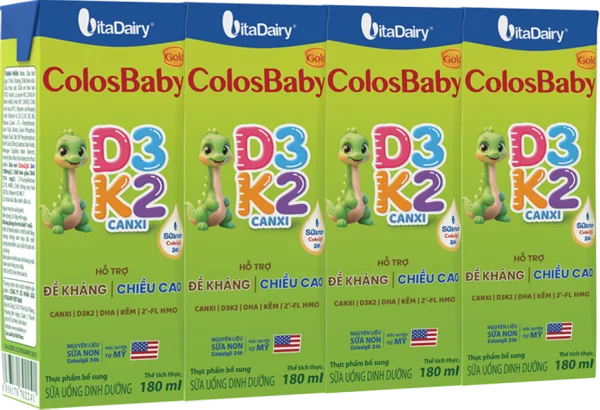 Sữa Uống Dinh Dưỡng Colosbaby Gold D3K2 180ml (lốc 4 hộp)