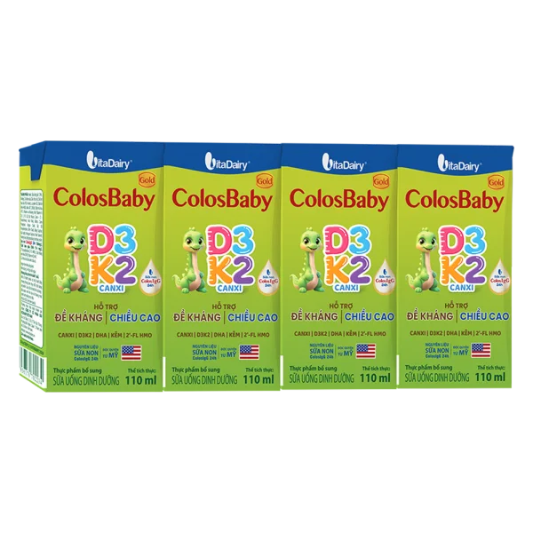 Sữa Uống Dinh Dưỡng Colosbaby Gold D3K2 110ml (lốc 4 hộp)