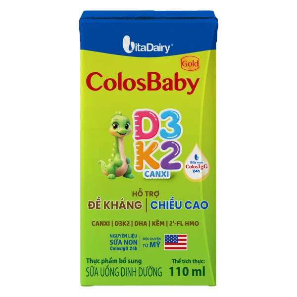 Sữa Uống Dinh Dưỡng Colosbaby Gold D3K2 110ml (lốc 4 hộp)