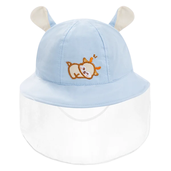 Nón vành tròn khăn voan bé trai 0-12M Animo A2604_MN014 (46cm,Xanh nhạt)