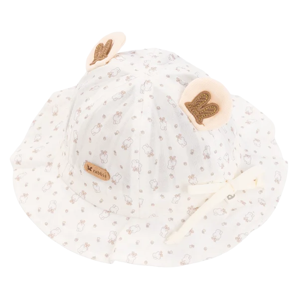 Nón vành tròn bé gái 1-3Y Animo A2604_MN004 (48cm,Trắng)