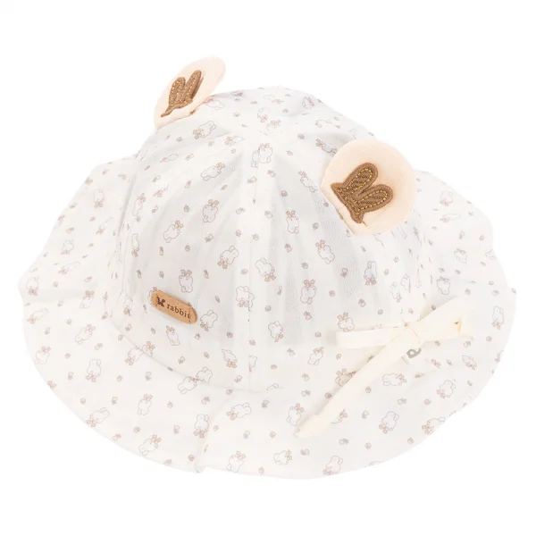 Nón vành tròn bé gái 1-3Y Animo A2604_MN004 (48cm,Trắng)