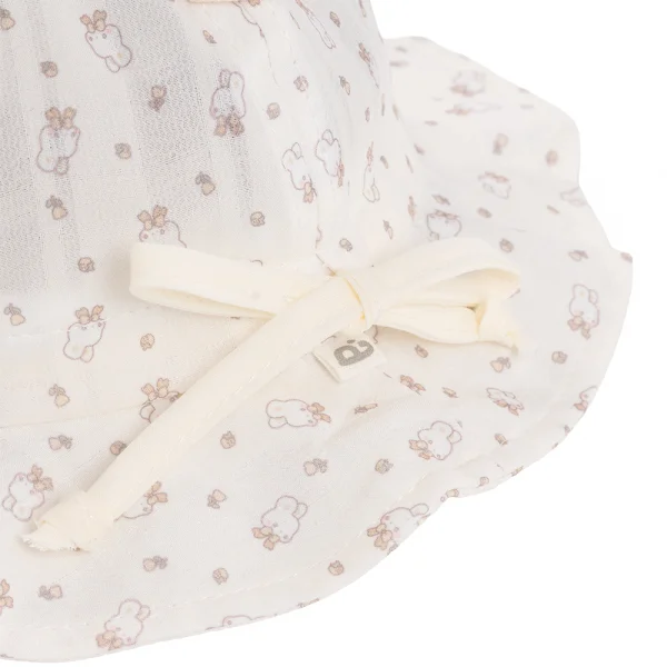 Nón vành tròn bé gái 1-3Y Animo A2604_MN004 (48cm,Trắng)