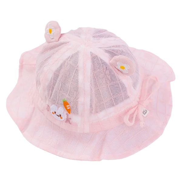 Nón em bé gái 0-12M vành tròn Animo A2601_MN013 (44cm,Hồng)