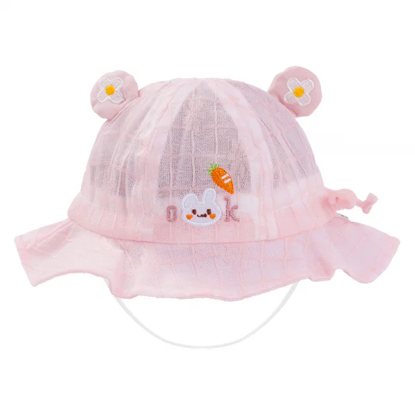 Nón em bé gái 0-12M vành tròn Animo A2601_MN013 (44cm,Hồng)