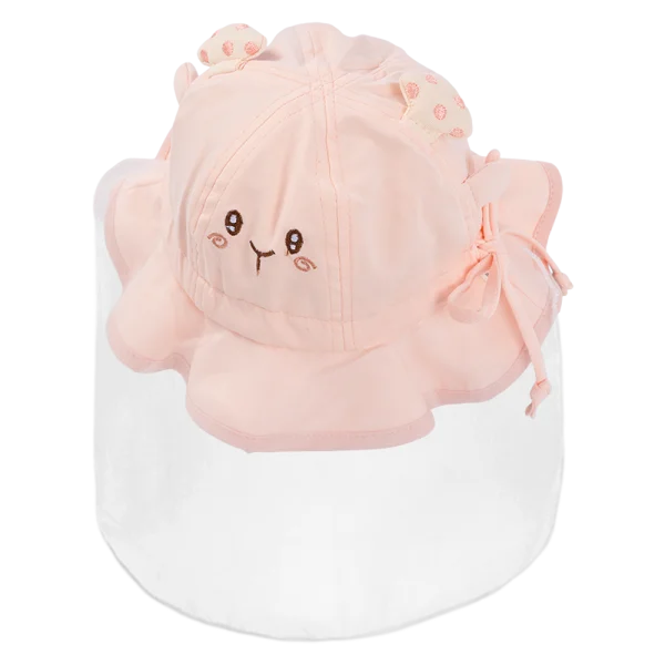 Nón vành tròn khăn voan bé gái 0-12M Animo A2601_MN005 (44cm,Hồng)