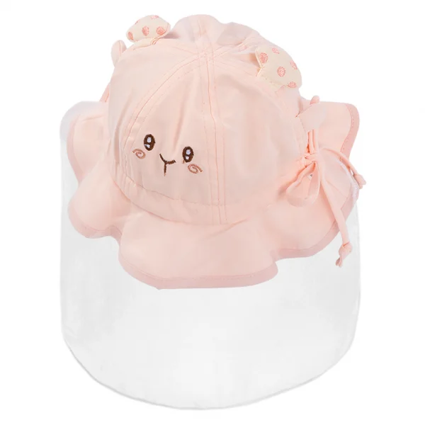 Nón vành tròn khăn voan bé gái 0-12M Animo A2601_MN005 (44cm,Hồng)