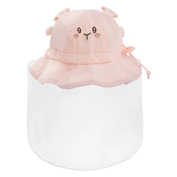 Nón vành tròn khăn voan bé gái 0-12M Animo A2601_MN005 (44cm,Hồng)