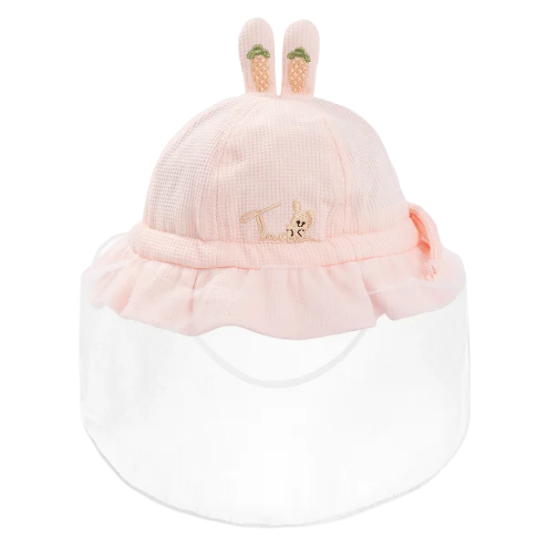 Nón vành tròn khăn voan bé gái 0-12M Animo A2601_MN006 (46cm,Hồng)