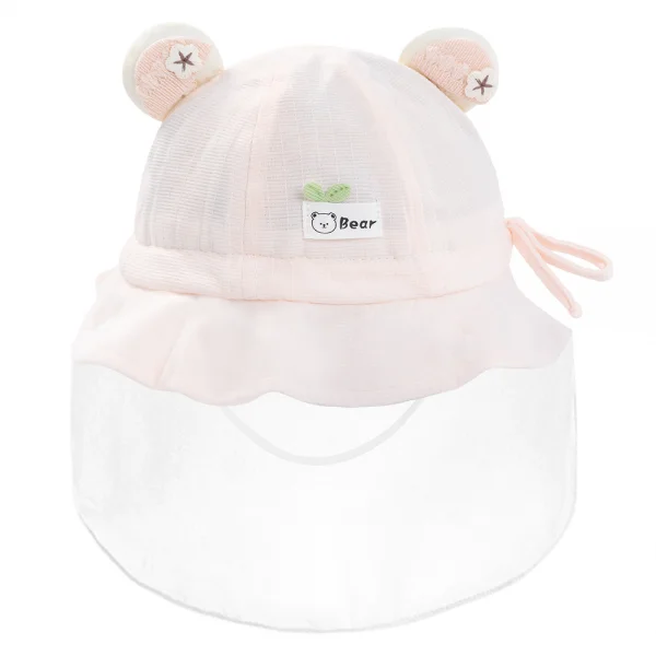 Nón vành tròn khăn voan bé gái 0-12M Animo A2604_MN011 (44cm,Hồng)