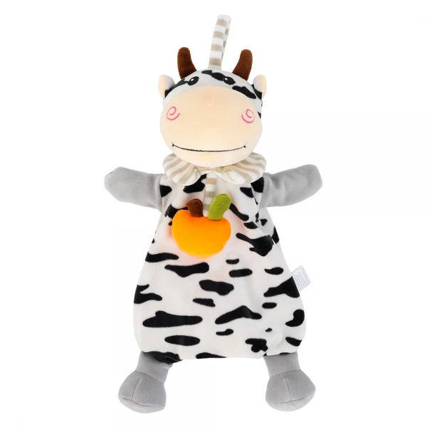 Thú xỏ tay kèm lục lạc, hình bò sữa đeo quả cam ngộ nghĩnh Animo C509 (TN)