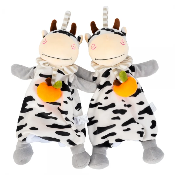 Thú xỏ tay kèm lục lạc, hình bò sữa đeo quả cam ngộ nghĩnh Animo C509 (TN)