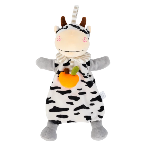 Thú xỏ tay kèm lục lạc, hình bò sữa đeo quả cam ngộ nghĩnh Animo C509 (TN)