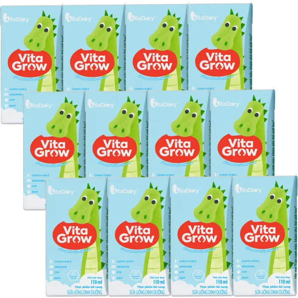Combo 3 Sữa uống dinh dưỡng Vitagrow 110ml (cải tiến) (lốc 4 hộp)