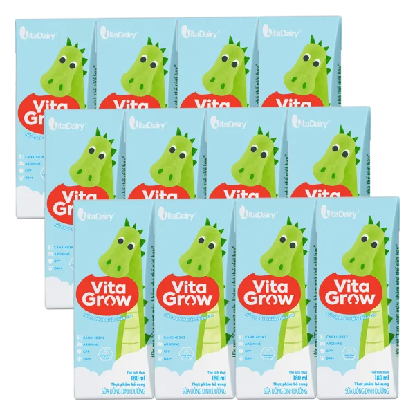 Combo 3 Sữa uống dinh dưỡng Vitagrow 180ml (cải tiến) (lốc 4 hộp)