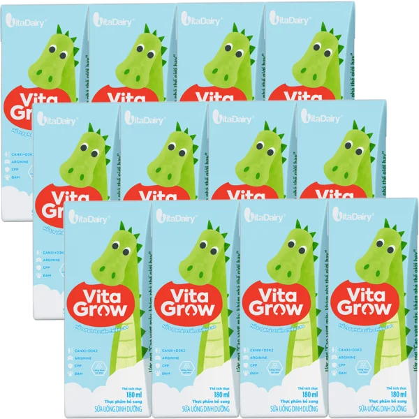 Combo 3 Sữa uống dinh dưỡng Vitagrow 180ml (cải tiến) (lốc 4 hộp)