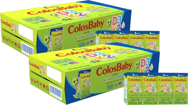 2 Thùng Sữa Uống Dinh Dưỡng Colosbaby Gold D3K2 110ml (lốc 4 hộp)