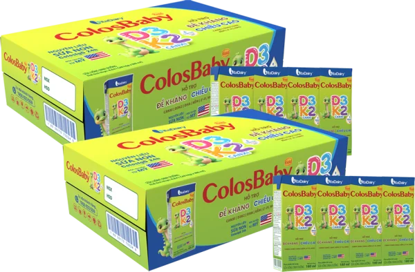 2 Thùng Sữa Uống Dinh Dưỡng Colosbaby Gold D3K2 180ml (lốc 4 hộp)