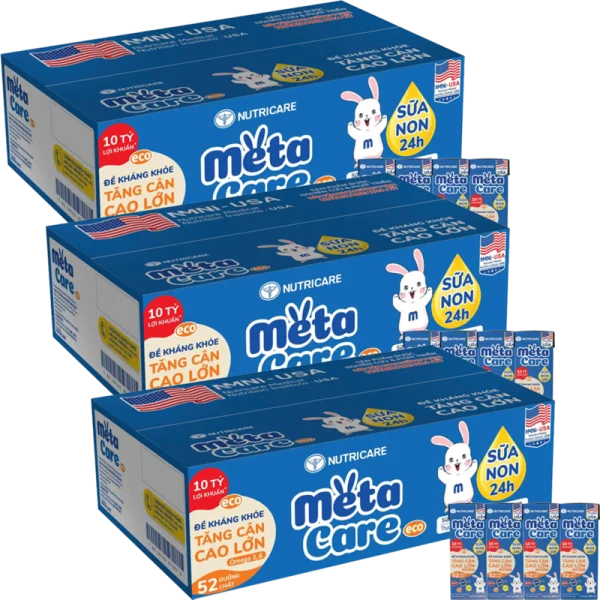 3 Thùng Sữa dinh dưỡng pha sẵn MetaCare Eco 180ml, Lốc 4 hộp (Từ 1 tuổi)