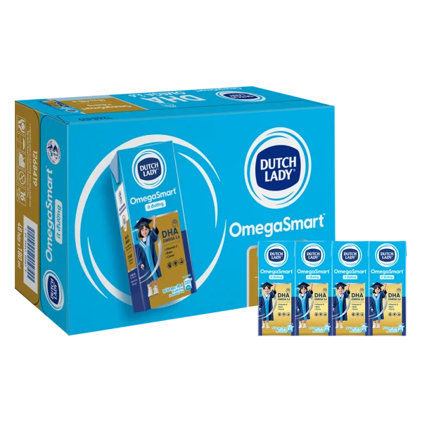 Thùng Sữa Dinh Dưỡng Dutch Lady OmegaSmart Ít Đường 180ml (lốc 4 hộp)