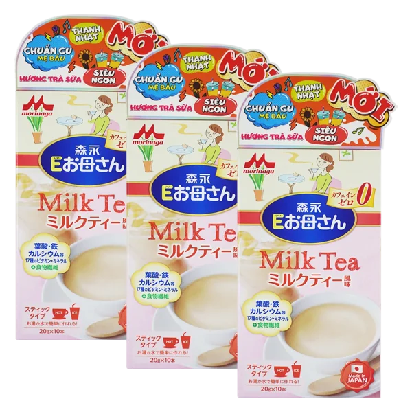 Combo 3 Sữa bầu Morinaga E-Okasan hương trà sữa 200g (10 thanh)
