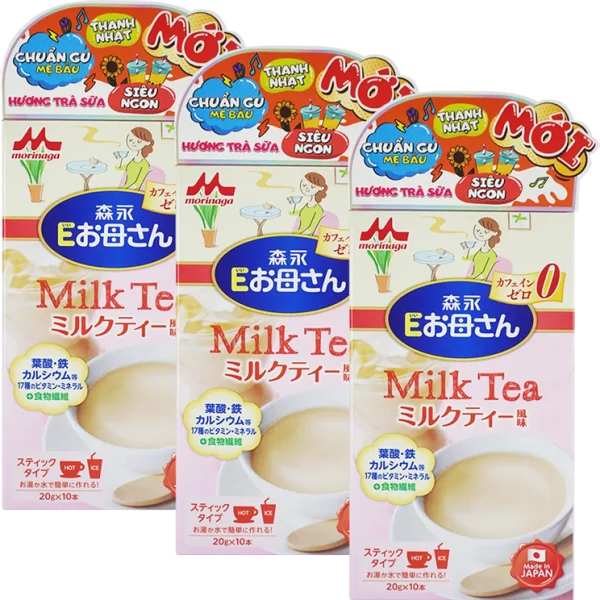Combo 3 Sữa bầu Morinaga E-Okasan hương trà sữa 200g (10 thanh)