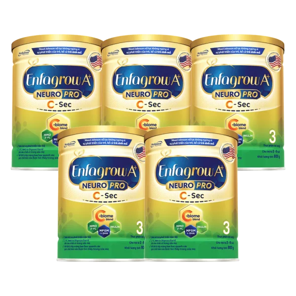 Combo 5 Sữa Enfagrow A+ NeuroPro 3 C-Sec 800g (2-6 tuổi)