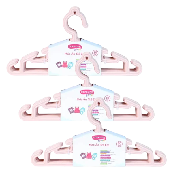 Combo 3 Móc áo mỏng trẻ em ConCung Good 185 - Màu hồng (10 cái/lốc)
