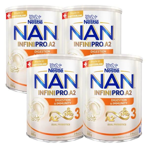 Combo 4 Sữa Nestlé NAN INFINIPRO A2 số 3 800g (6HMO) (2-6 tuổi)