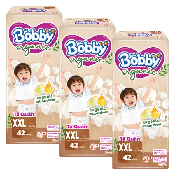 Combo 3 T&atilde; quần Bobby Organic XXL42 Miếng