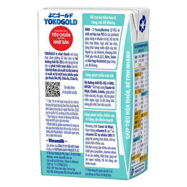 Combo 3 Sữa uống dinh dưỡng Vinamilk Yoko Gold 110ml (Lốc 4 hộp)
