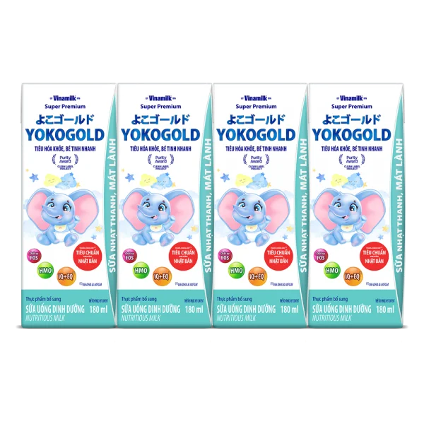 Sữa uống dinh dưỡng Vinamilk Yoko Gold 180ml (Lốc 4 hộp)