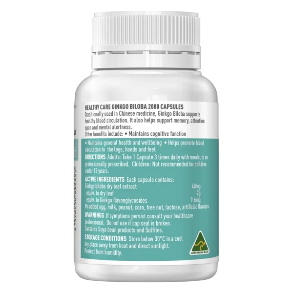 Thực phẩm bảo vệ sức khỏe Healthy Care Ginkgo Biloba 2000mg