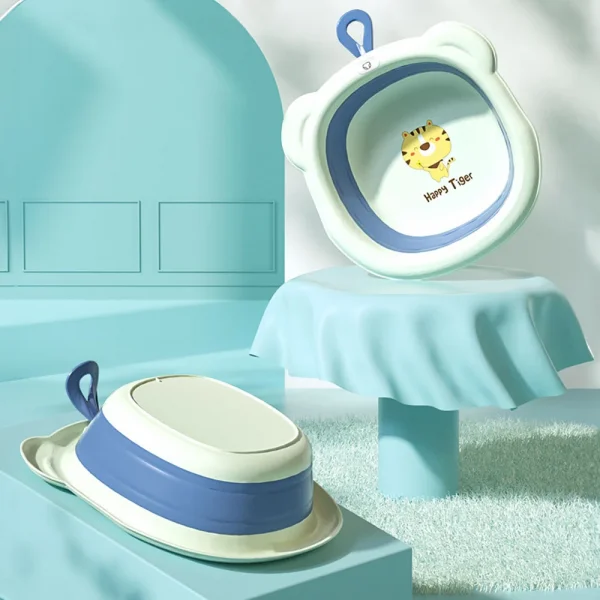 Chậu rửa mặt gấp gọn cho bé Animo (Xanh)