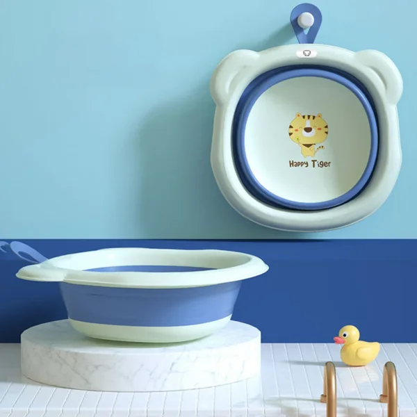 Chậu rửa mặt gấp gọn cho bé Animo (Xanh)