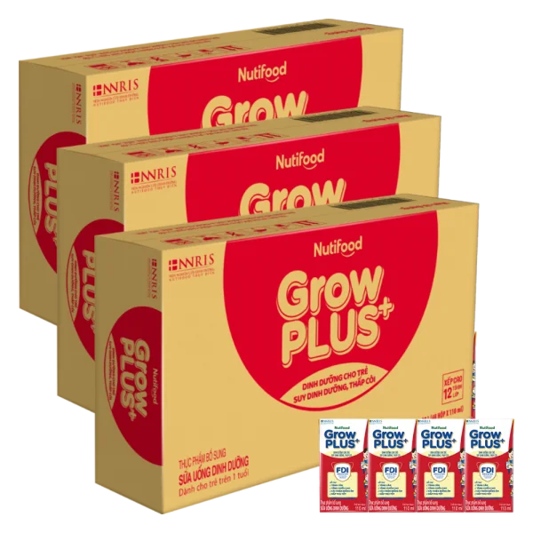 Combo 3 thùng Sữa GrowPLUS+ Hộp 110ml (lốc 4 hộp)