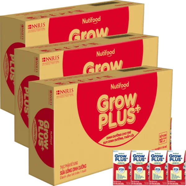 Combo 3 thùng Sữa GrowPLUS+ Hộp 110ml (lốc 4 hộp)