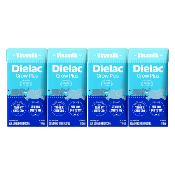 Combo 2 Thùng Sữa uống dinh dưỡng Dielac Grow Plus 110ml (Sữa Non) - Lốc 4 hộp